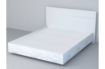 Кровать Эго арт. 031-М1 1600 бетон светлый/белый глянец