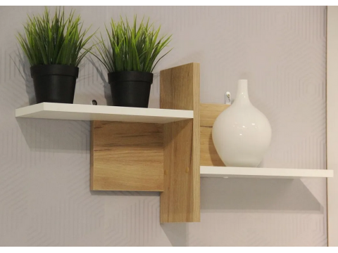 Полка настенная Д3 Белый-дуб крафт золотой