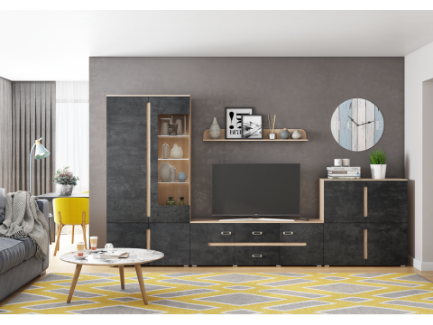 Гостиная Ким Бетон Графит Сонома