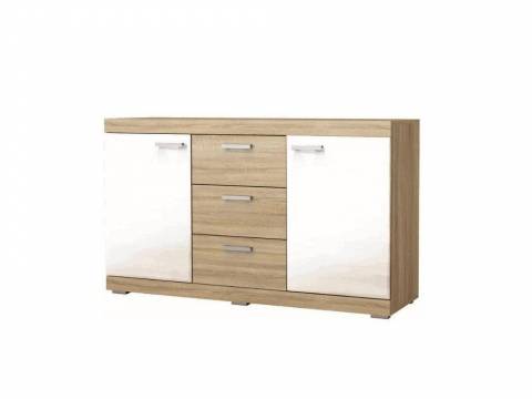 Комод Соната КС-1500 дуб сонома светлый/белый глянец