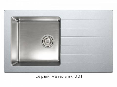 Кухонная мойка Tolero twist TTS-860 Серый металллик 001