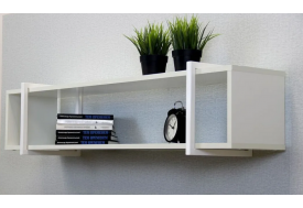 Полка металлическая ЛОФТ-12 Белый/белый глянец