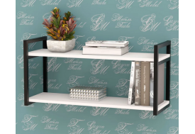 Полка металлическая ЛОФТ-1 Белый/черный матовый