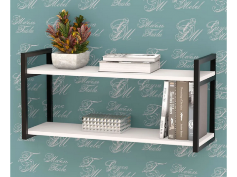 Полка металлическая ЛОФТ-1 Белый/черный матовый