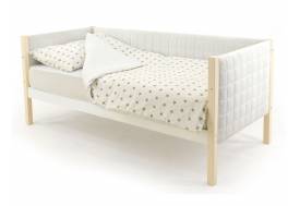 Кровать-тахта мягкая Svogen бежевый-белый