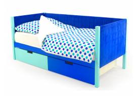 Кровать-тахта мягкая Svogen с ящиками мятно-синий