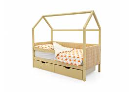 Кровать-домик мягкий Svogen с ящиками и бортиком бежевый