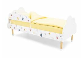 Кровать Stumpa Облако с бортиком рисунок Треугольники желтый, синий, розовый