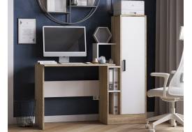 Стол компьютерный СКМ-2 дуб сонома/белый
