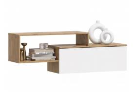 Полка Хелен ПЛ 01 Дуб Крафт золотой/Белый шагрень