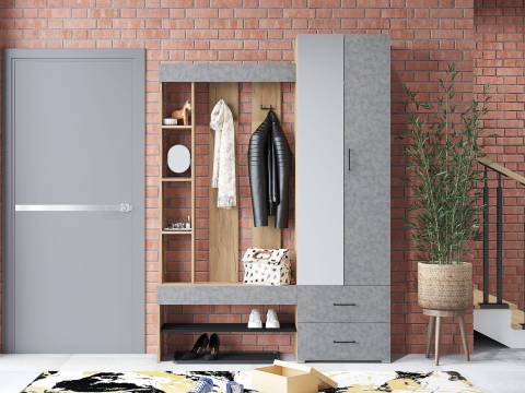 Прихожая Домино Бетон ЛДСП