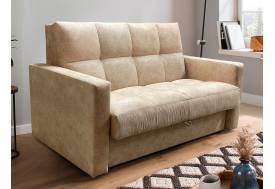 Диван Рэй Клетка 1600х2000 с прямыми подлокотниками бежевый велюр