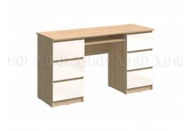 Стол 6 ящиков Челси Белый, дуб сонома