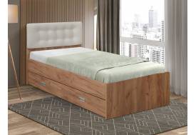 Кровать одинарная №6 с ящиками 800х2000 с мягкой спинкой