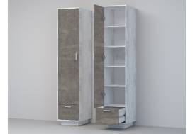 Пенал Эго П-1 бетон светлый/камень темный на цоколе