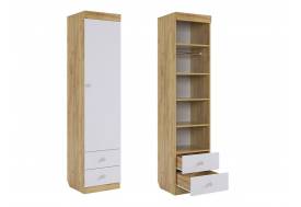 Шкаф с ящиками одностворчатый Форсаж дуб крафт золотой/белый
