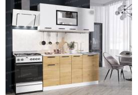 Кухонный гарнитур Хозяюшка ЛДСП 1500 белый гладкий/дуб вотан