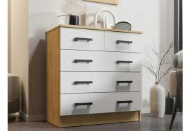 Комод К800-3/2 ЛДСП вотан/белый гладкий