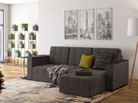 Диван угловой Атлант со столиком велюр Neo 10 шоколад