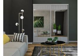 Шкаф-купе Ксения 1400 комбинированный рельефный МДФ/зеркало