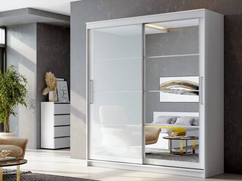 Шкаф-купе ШКП-3 2.0м Серия 2 Белый текстурный