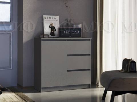 Комод 800 3 ящика 1 дверь Челси графит