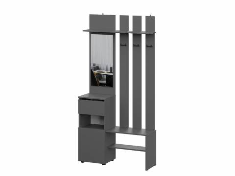 Вешалка с зеркалом Денвер Графит серый