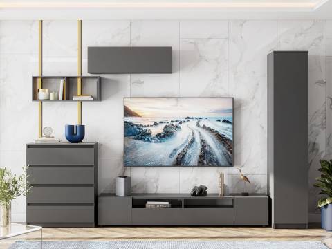 Гостиная Денвер Графит серый