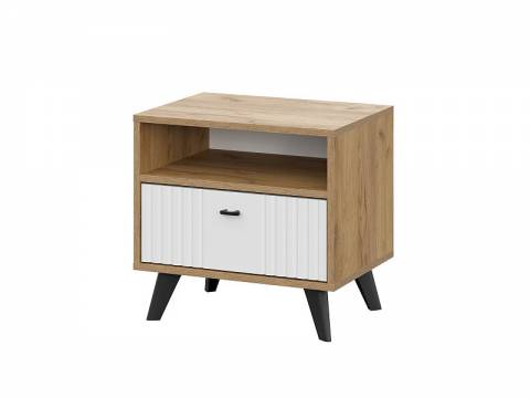 Тумба прикроватная Милан Дуб Золотой/Белый Матовый