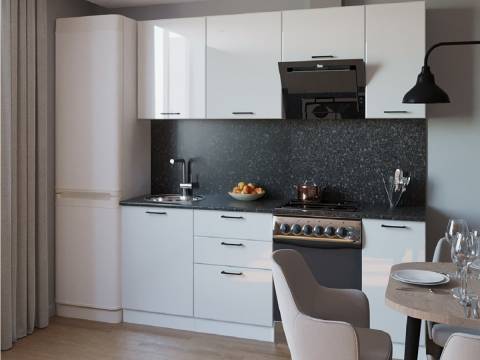 Кухонный гарнитур арт 16 Белый глянец 2200 мм