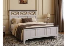 Кровать Грация-5 1400 Льняной с карнизом Дуб коньяк