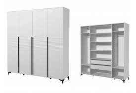 Шкаф ШР-4 Брента Белый снег-Белый лак