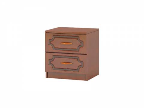 Тумба прикроватная 2 ящика Лак Орех
