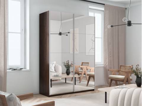 Шкаф-купе Прайм 2-х дверный 1400 два зеркала Венге