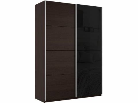 Шкаф-купе Прайм 2-х дверный 1200 ДСП/Стекло Черное Венге