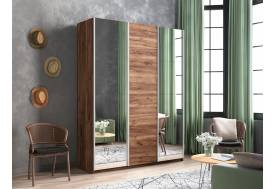 Шкаф-купе Прайм 3-х дверный 2100 два Зеркала/ДСП Крафт табачный