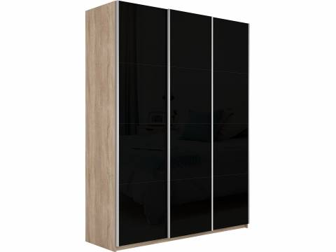 Шкаф-купе Прайм 3-х дверный 1800 три стекла черные Сонома
