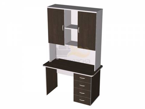 Стол письменный с тумбой левый с надставкой 3-ярусной ПСт1.14Л-ПН3.14-ПД2