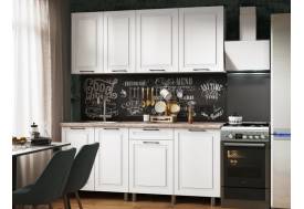 Кухня Аликанте 1800 МДФ Белый снег без столешницы