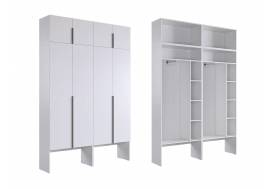 Шкаф четырехдверный с антресолью Баско К6 белое дерево