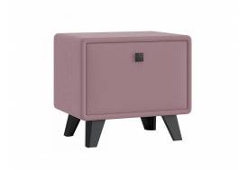 Тумба Николь 1 ящик микровелюр розовый