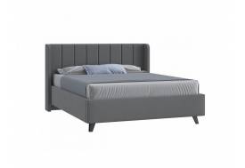Кровать Виола с ПМ 1800х2000 мм микровелюр серый