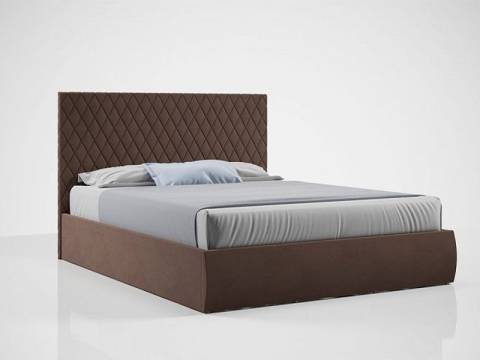 Кровать Стелла с ПМ 1400х2000 мм микровелюр шоколад