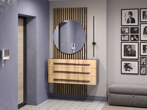 Тумба подвесная с зеркалом НКМ Аэлита сек. №1