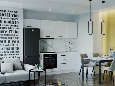 Кухонный гарнитур Белый Глянец 2550 МДФ