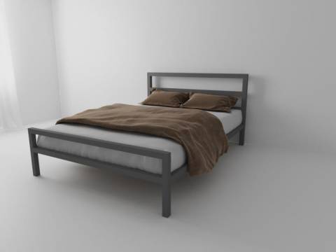 Кровать металлическая Комфорт 1400 серая