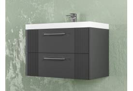 Тумба Альба 60 подвесная 2 ящика раковина Океан 60 антрацит