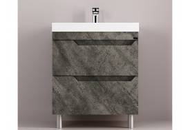 Тумба Леон 80 напольная 2 ящика раковина Слим 80 оникс