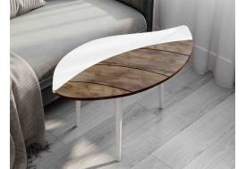 Стол журнальный № 17 Белый матовый-Таксония