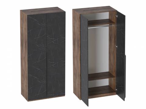 Шкаф двухстворчатый Браун с глухими дверями без светильника